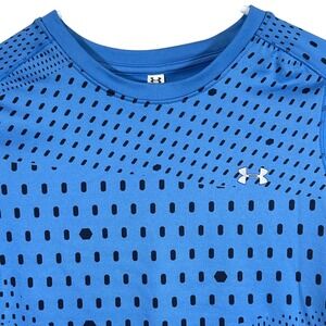 Under Armour ColdGear Womens XS Blue Geometric Long Sleeve Fitted Training Top